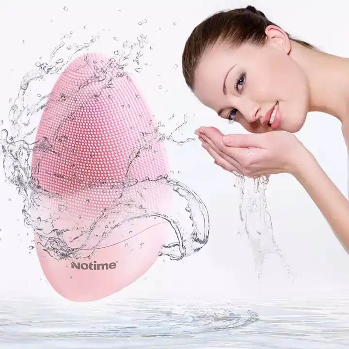 SKB-1811 Home Use Waterproof Electric Warm Up Vibration Soft Silicone Facial Cleansing Brush